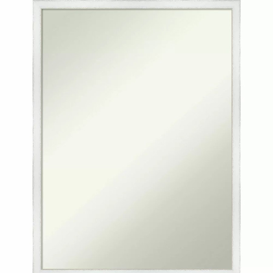 Mirrors * | Amanti Art Non-Beveled Wood Bathroom Wall Mirror Breeze Distressed White Frame