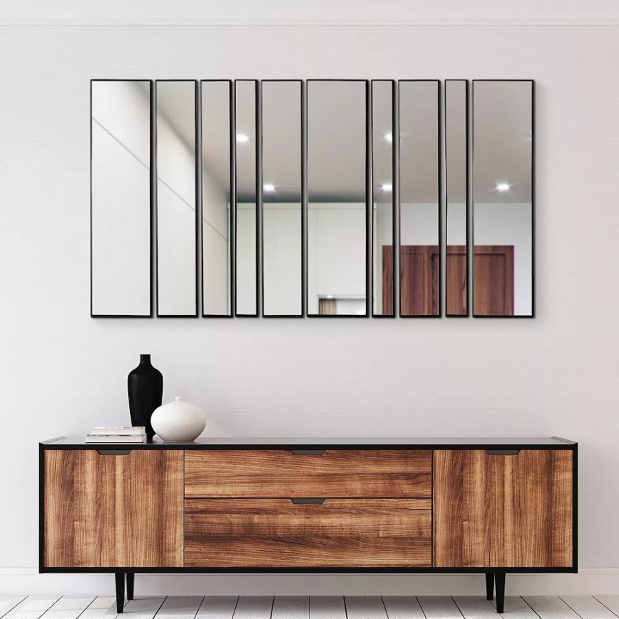 Mirrors * | Head West Black Decorative 10-Piece Wall Mirror