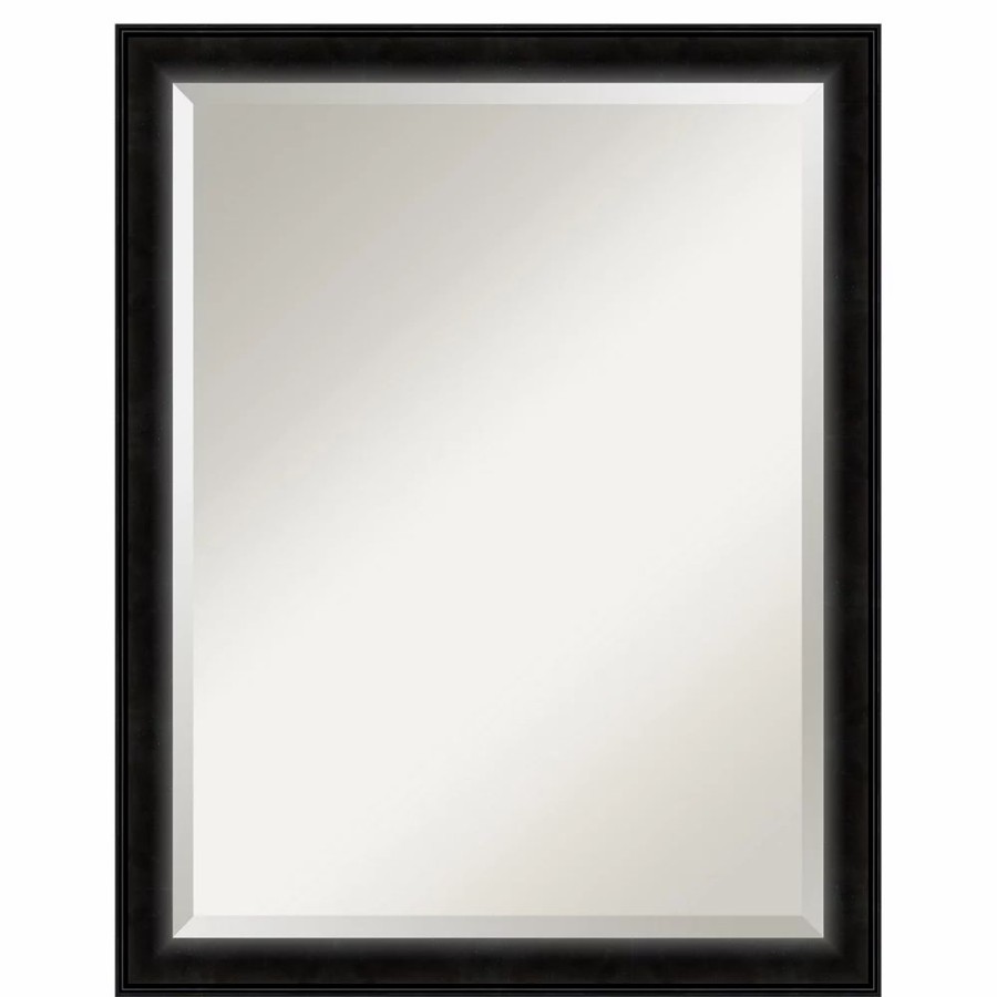 Mirrors * | Amanti Art Madison Black Wood Modern Wall Mirror