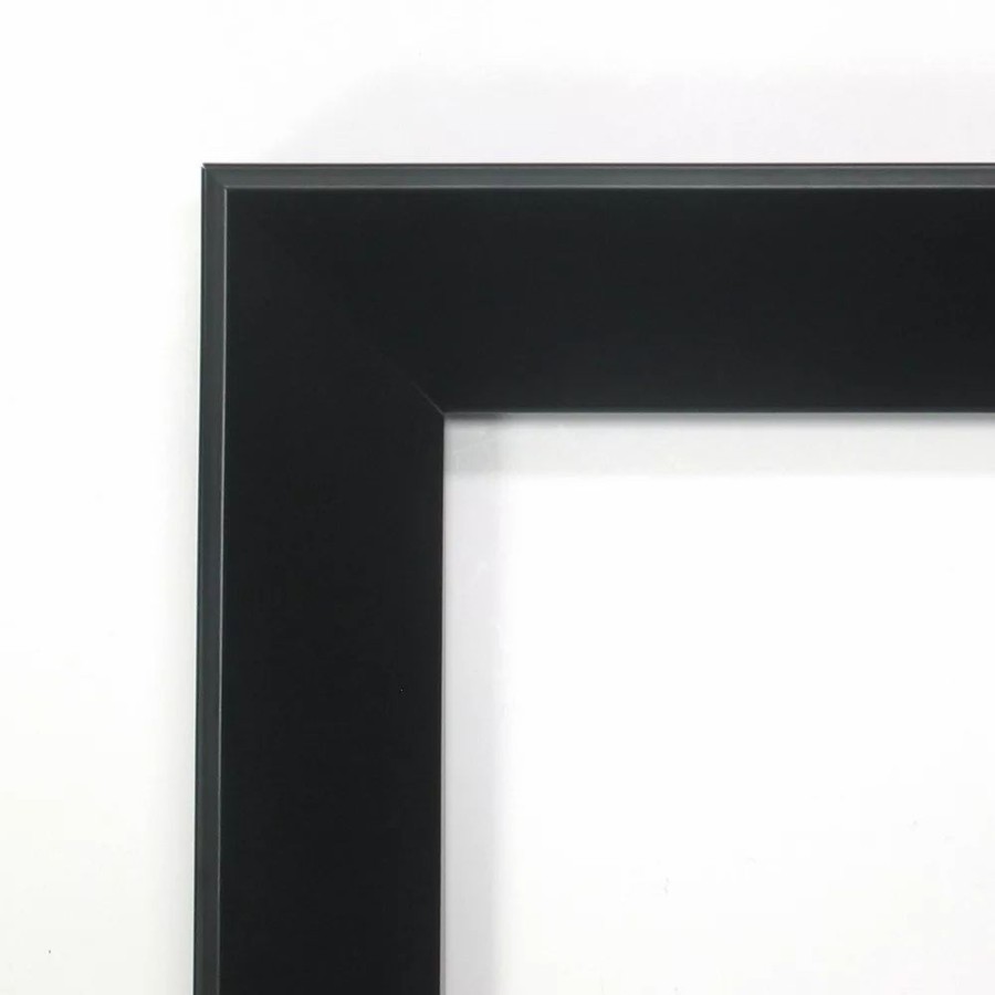 Mirrors * | Amanti Art Madison Black Wood Modern Wall Mirror