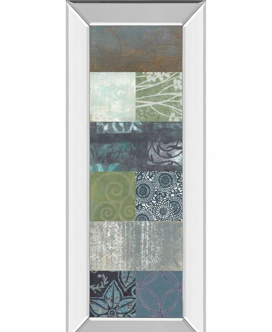 All Wall Decor * | Zen Panel Il By Vision Studio Mirror Framed Print Wall Art 18 X 42 Blue