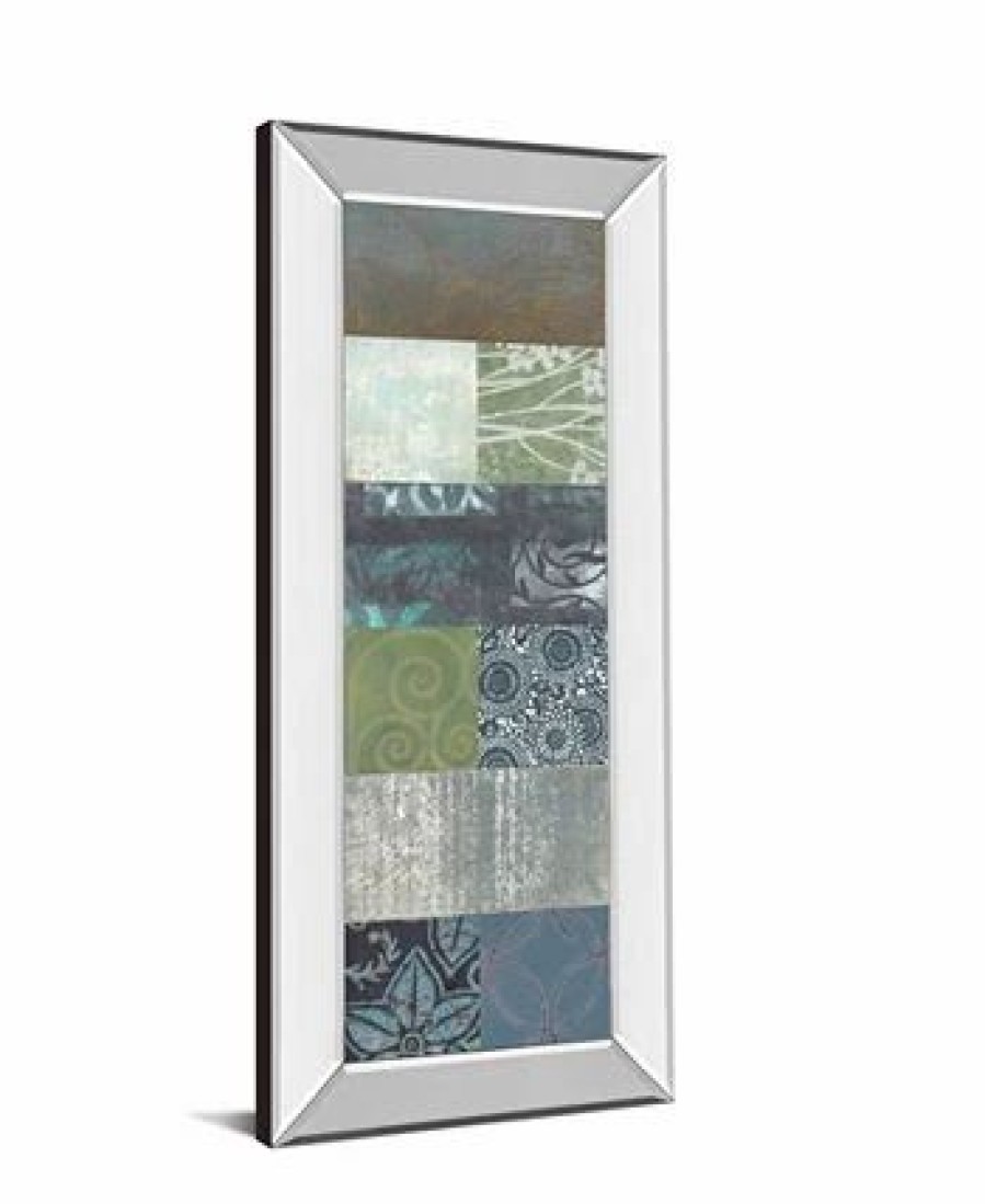 All Wall Decor * | Zen Panel Il By Vision Studio Mirror Framed Print Wall Art 18 X 42 Blue