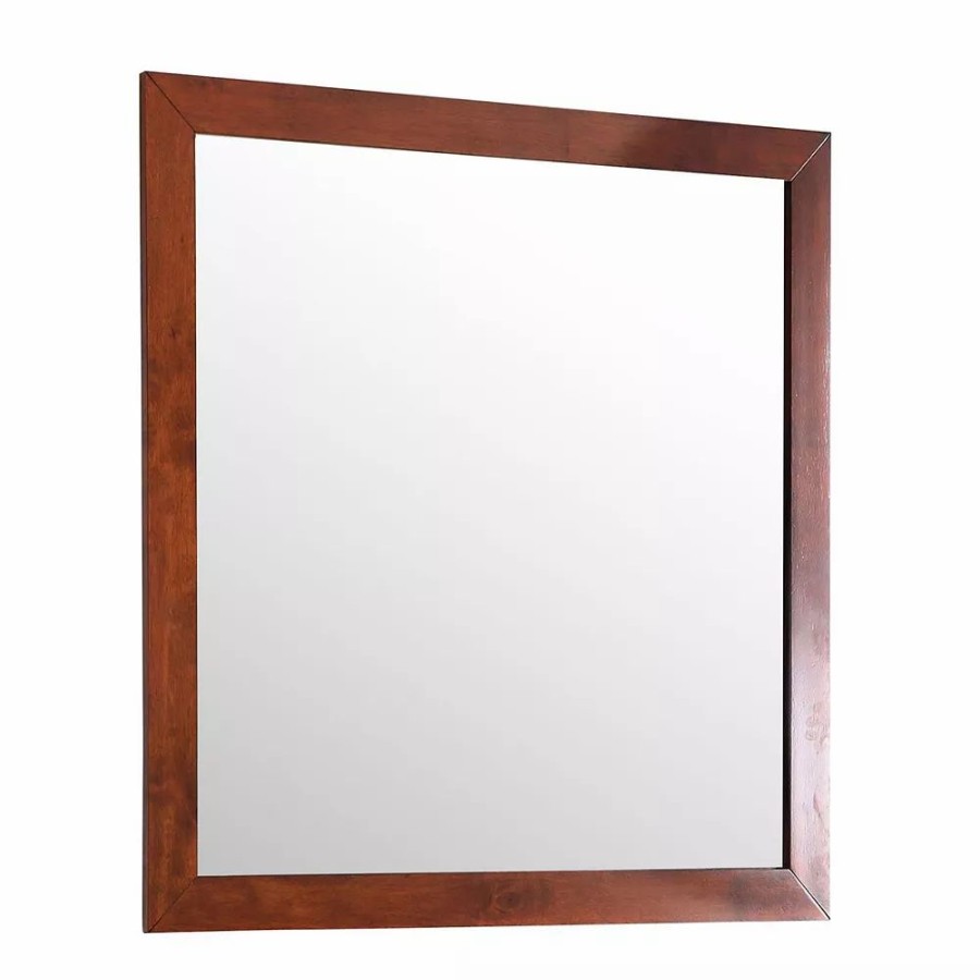 Furniture * | Passion Furniture Classic Square Wood Framed Dresser Mirror, 41 In. X 41 In. Cherry Black