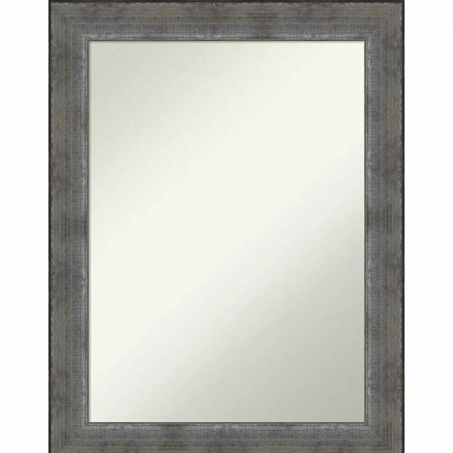 Mirrors * | Amanti Art Non-Beveled Wood Bathroom Wall Mirror Forged Pewter Frame