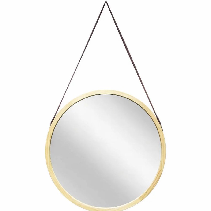 Mirrors * | Infinity Instruments Hanging Strap Round Wall Mirror